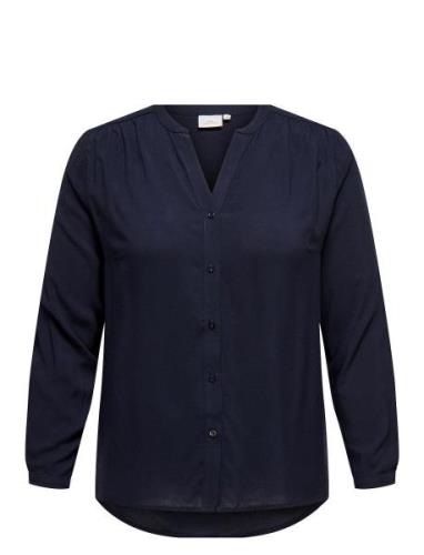 Caranita Ls Shirt Aop ONLY Carmakoma Navy