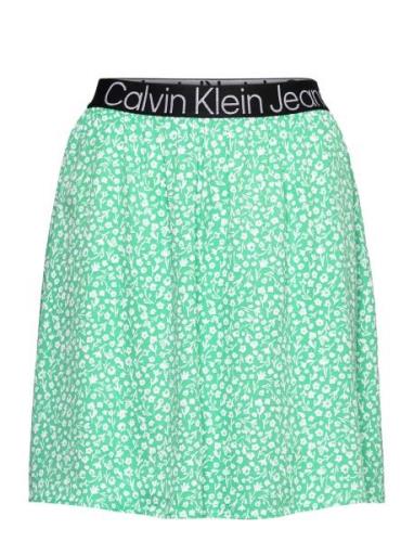 Logo Elastic Mini Skirt Calvin Klein Jeans Green