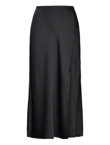 Satin Crepe A-Line Skirt Lauren Ralph Lauren Black