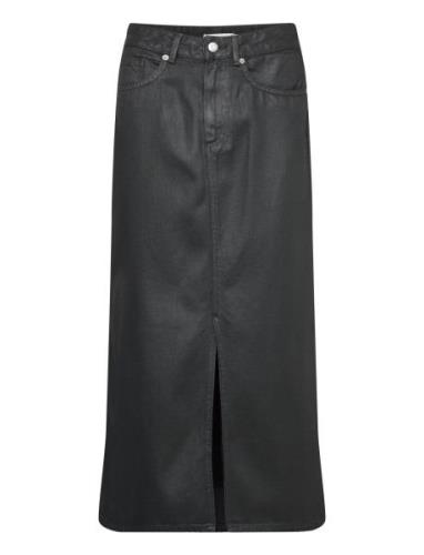 Dnm Long Midi Skirt Ctd Blk Tommy Hilfiger Black