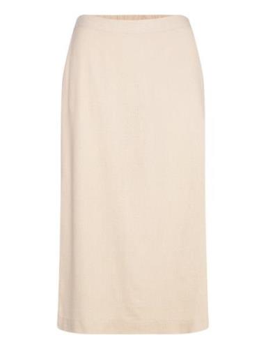 Vmmymilo Hw 7/8 Skirt Wvn Ga Vero Moda Beige