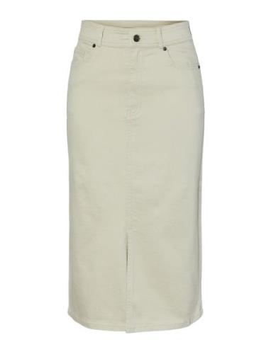 Yasdomana Hw Midi Denim Skirt S. YAS Cream