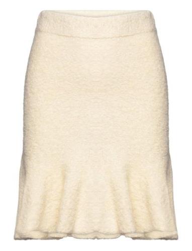 Elsie Alpaca Knitted Mini Skirt Malina Cream