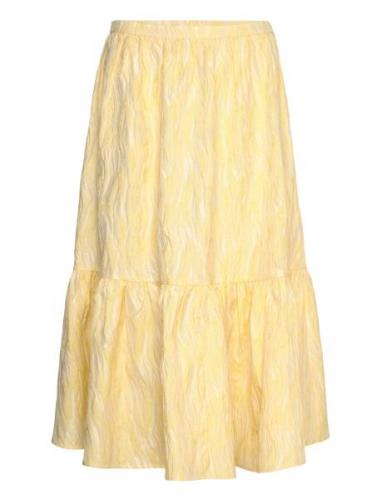 Jacquard Wave Midi Skirt Stella Nova Yellow