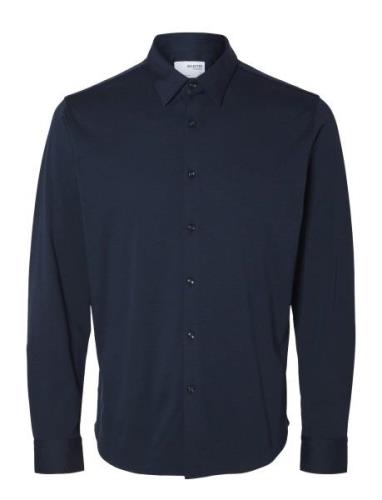 Slhslim-Jersey Shirt Ls Noos Selected Homme Navy