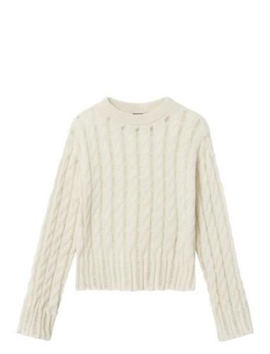 Nlflinje Ls Short Knit LMTD White