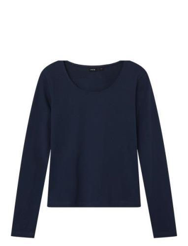 Nlfnove Ls Deep O-Neck Short Top LMTD Navy