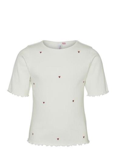 Vmlavender Francis Emb Ss Top Jrs Girl Vero Moda Girl White