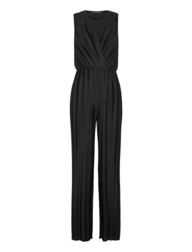 Ronnie Pleated V Neck Jumpsuit French Connection Black