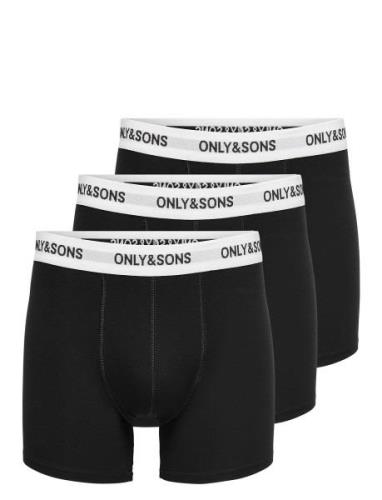 Onsfitz Solid Black Boxer 3Pack Noos ONLY & SONS Black