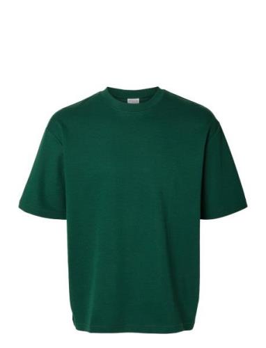 Slhlooseoscar Ss O-Neck Tee Noos Selected Homme Green