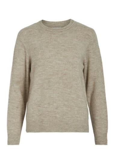 Vima O-Neck L/S Knit Top-Noos Vila Beige