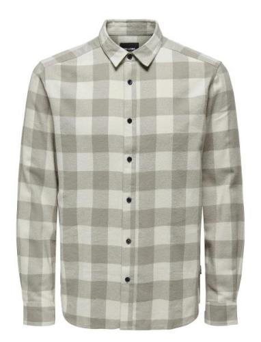 Onsgudmund Ls Checked Shirt ONLY & SONS Beige