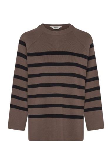 Objester Ls Knit Top Noos Object Brown