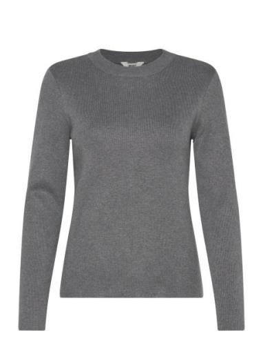 Objester Sli L/S Knit Pullover Noos Object Grey