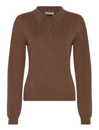 Als Polo Knit Top NORR Brown