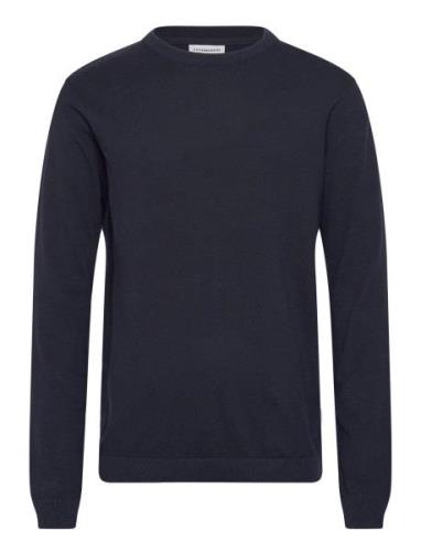 100% Recycle Knit Round Neck Lindbergh Navy