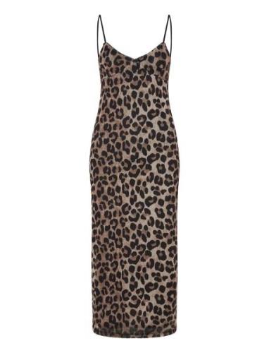 Leopard Midi Dress Mango Brown