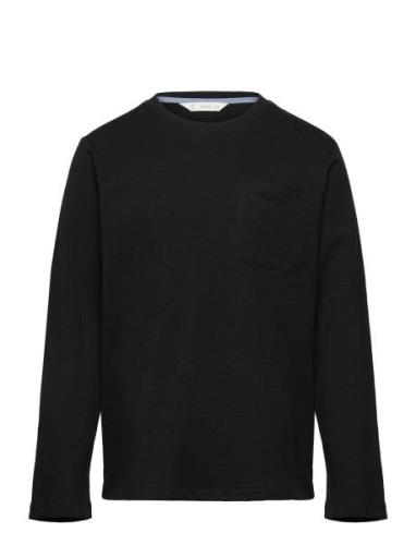 Long Sleeve Cotton T-Shirt Mango Black