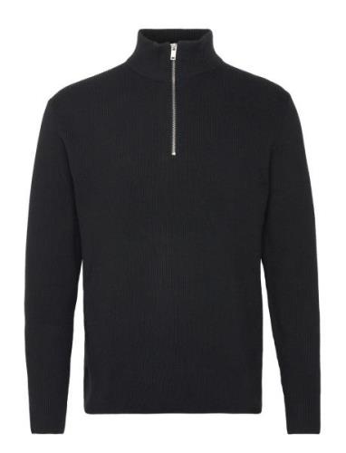 Half Zip Rib Knit Lindbergh Black