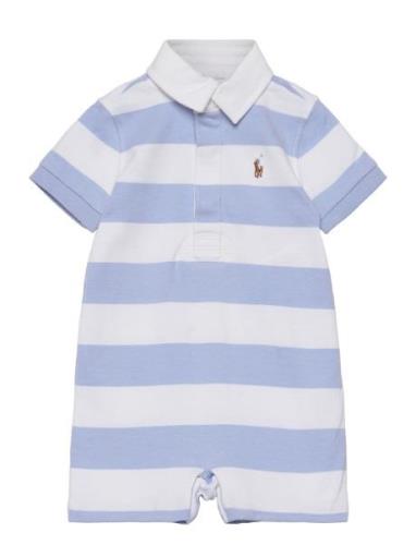 Striped Cotton Rugby Shortall Ralph Lauren Baby Blue