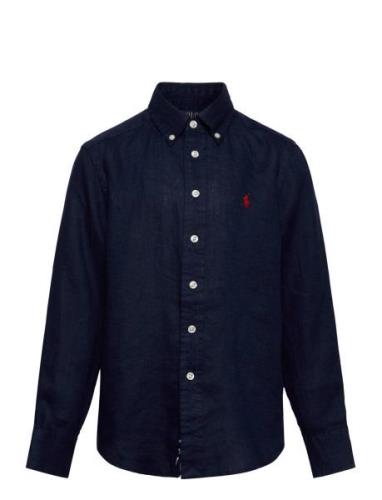 Linen Shirt Ralph Lauren Kids Navy