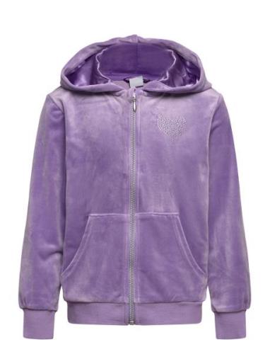 Hoodjacket Velour Lindex Purple