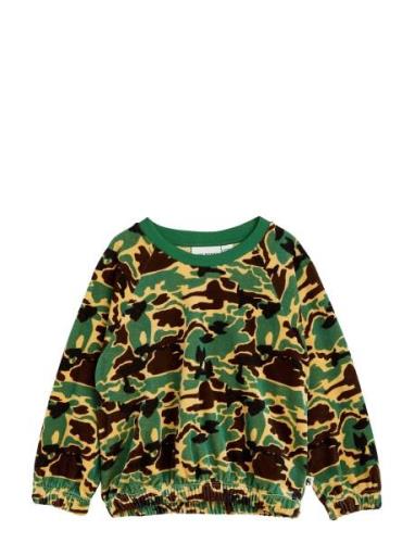 Camo Aop Velour Sweatshirt Mini Rodini Green