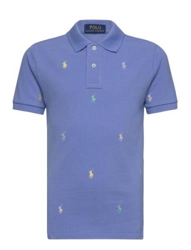 Polo Pony Cotton Mesh Polo Shirt Ralph Lauren Kids Blue