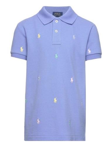 Polo Pony Cotton Mesh Polo Shirt Ralph Lauren Kids Blue