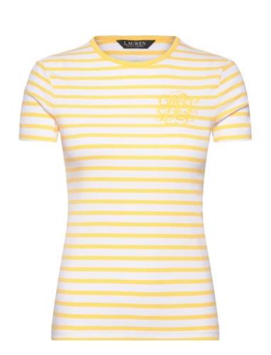 Striped Stretch Cotton Crewneck Tee Lauren Ralph Lauren Yellow