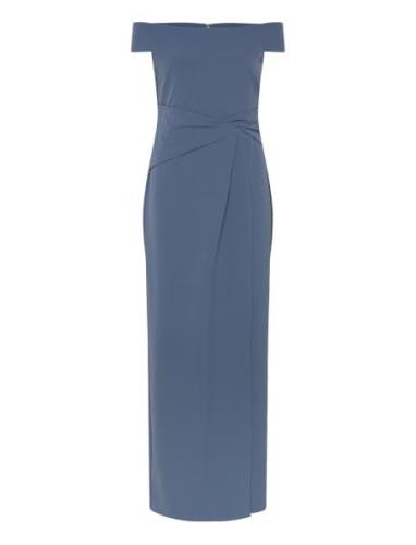 Crepe Off-The-Shoulder Gown Lauren Ralph Lauren Blue