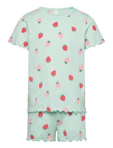 Pyjama Tee Shorts Set Unicorn Lindex Green