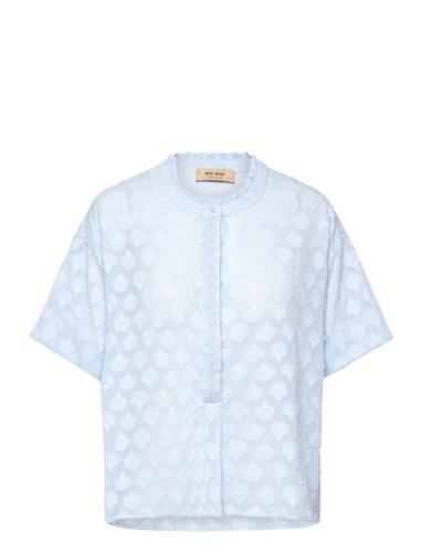 Mmtoba Jacquard Voile Blouse MOS MOSH Blue