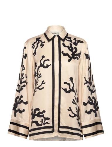 Meya Wide Fit Printed Shirt Malina Cream