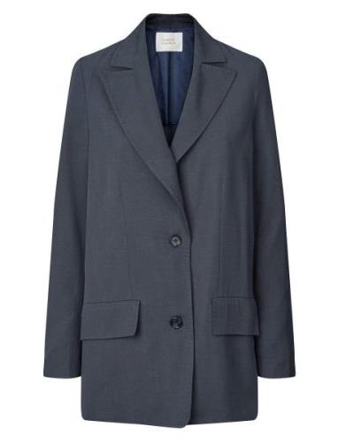 Aviator Side Split Jacket - Harley Rabens Sal R Navy