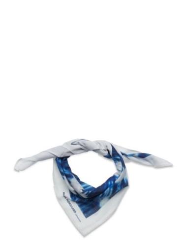 Soft Cotton Self Scarf Tie Dye Mads Nørgaard Blue