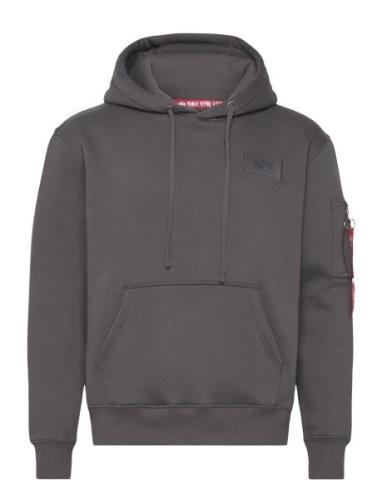 Back Print Hoody Alpha Industries Grey