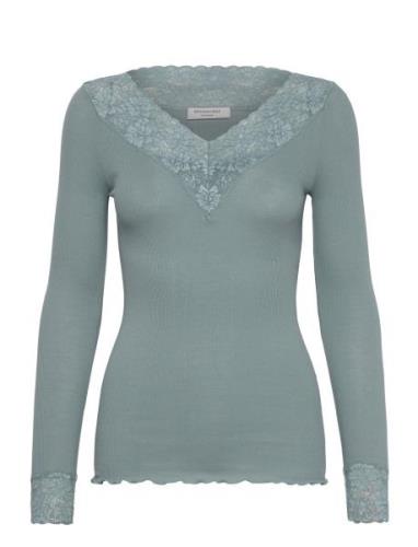 Organic T-Shirt W/ Lace Rosemunde Blue