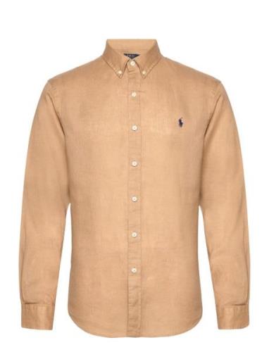 Slim Fit Linen Shirt Polo Ralph Lauren Beige