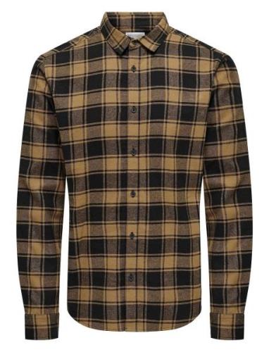 Onsgudmund Ls Checked Shirt ONLY & SONS Brown