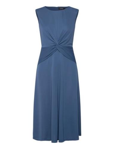 Twist-Front Jersey Dress Lauren Ralph Lauren Blue