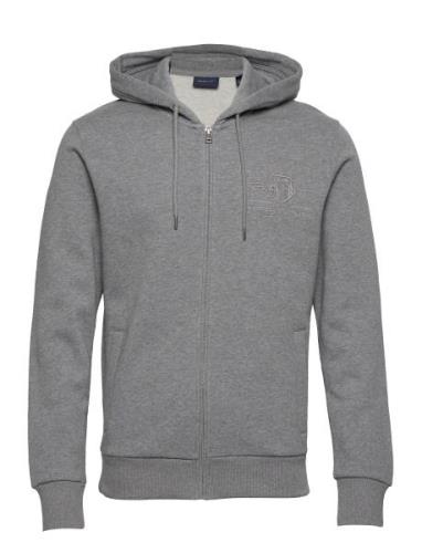 Reg Tonal Shield Full Zip Hoodie GANT Grey