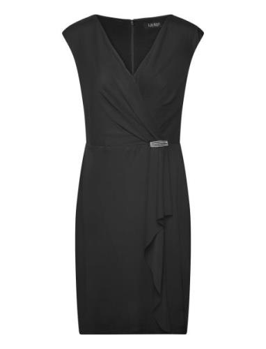 Jersey Cap-Sleeve Cocktail Dress Lauren Ralph Lauren Black