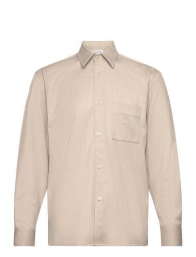 Boxy Wool Twill Shirt Filippa K Beige