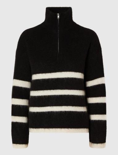 Slfmaline Ls Knit Half Zip Noos Selected Femme Black