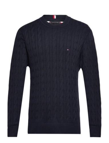 Classic Cotton Cable Crew Neck Tommy Hilfiger Navy