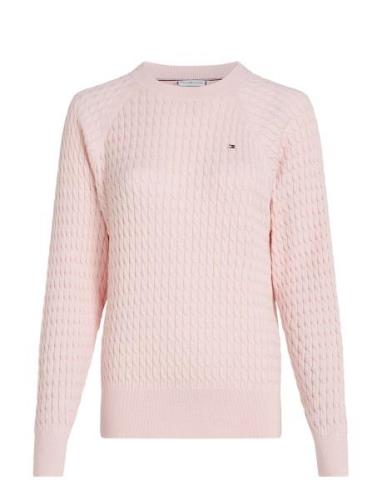 Co Cable C-Nk Sweater Tommy Hilfiger Pink