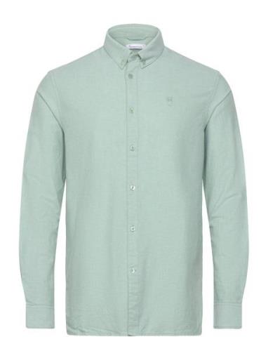 Harald Small Owl Oxford Regular Fit Knowledge Cotton Apparel Green