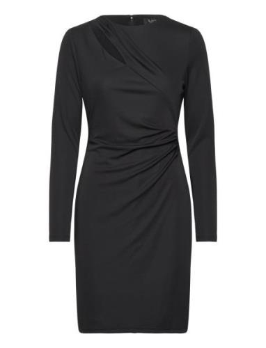 Pleated Stretch Jersey Cocktail Dress Lauren Ralph Lauren Black